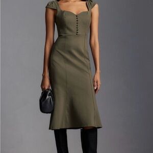Anthropologie Olive Midi Dress
